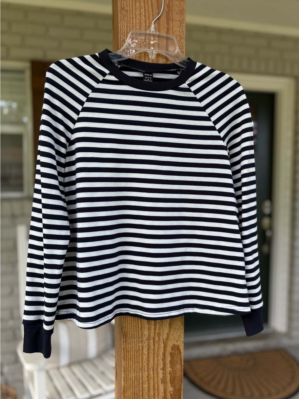 SHEIN Crew Neck Striped Pullover Shirt